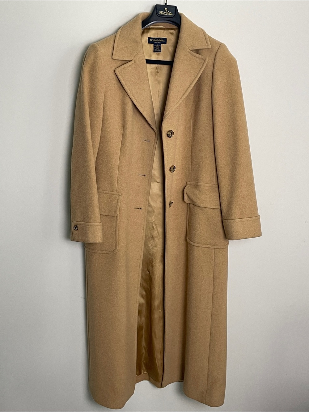 Brooks Brothers Camel Wool Long Trench Coat